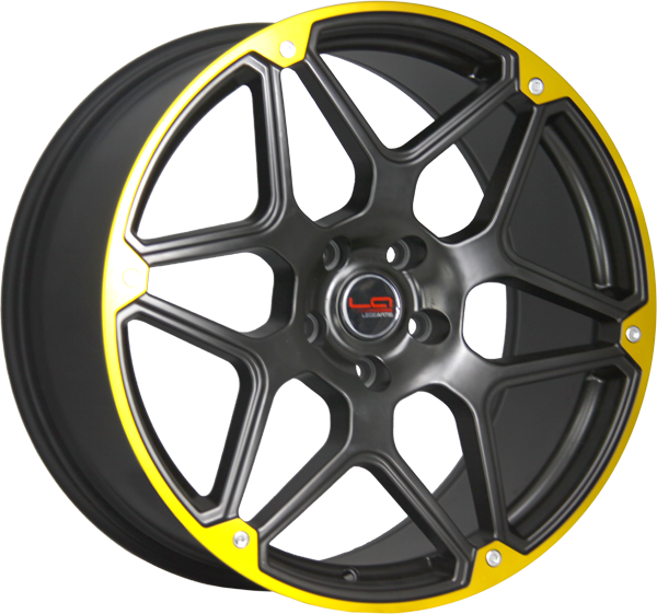 фото диска Replica LA R20 ET45 DIA63,3 PCD:5/108 черный матовый+желтый