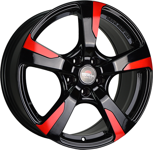 фото диска YOKATTA R18 ET30 DIA72,6 PCD:5/120 черный+красный