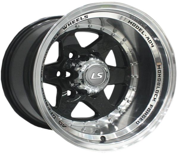 фото диска LS R16 ET-10 DIA106,1 PCD:6/139,7 Чёрный матовый с полированной лицевой частью