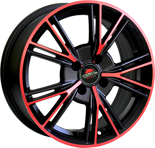 фото диска YOKATTA R15 ET35 DIA58,6 PCD:4/98 черный матовый+красный