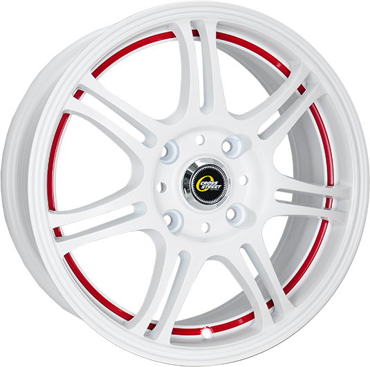 фото диска Cross Street R16 ET46 DIA57,1 PCD:5/112 белый матовый с красной полосой по ободу внутри