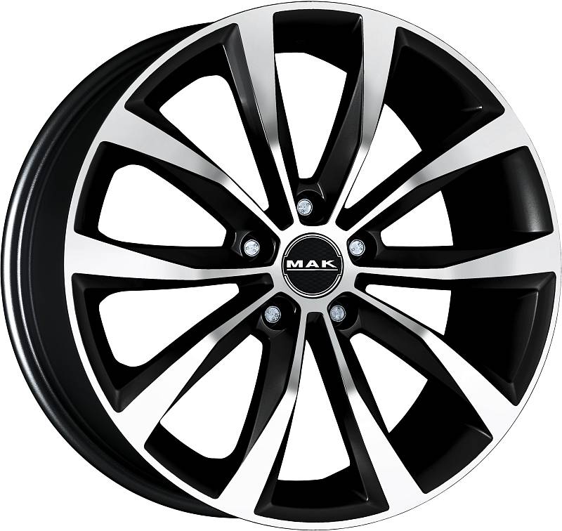 фото диска MAK R17 ET40 DIA76 PCD:5/114,3 Чёрный глянцевый с полированной лицевой частью